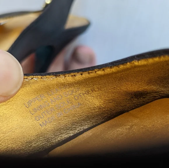 BANANA REPUBLIC women's black leather peep toe slingback heeled pumps - Picture 11 of 13